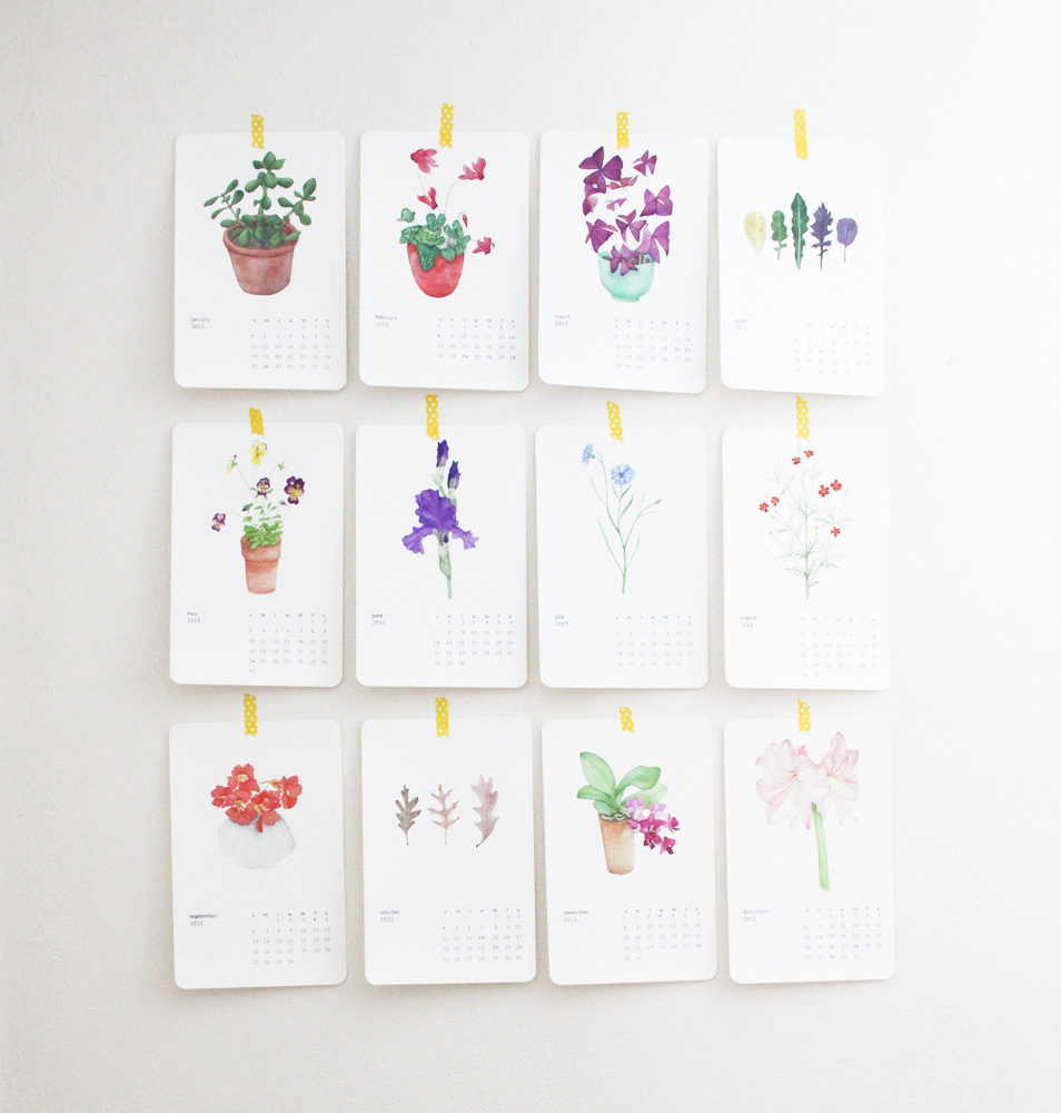 954x1000 Introducing The 2017 Watercolor Calendar And Looking Back - Watercolor Calendar 2015