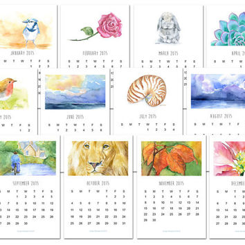 Watercolor Calendar 2015 at PaintingValley.com | Explore collection of ...