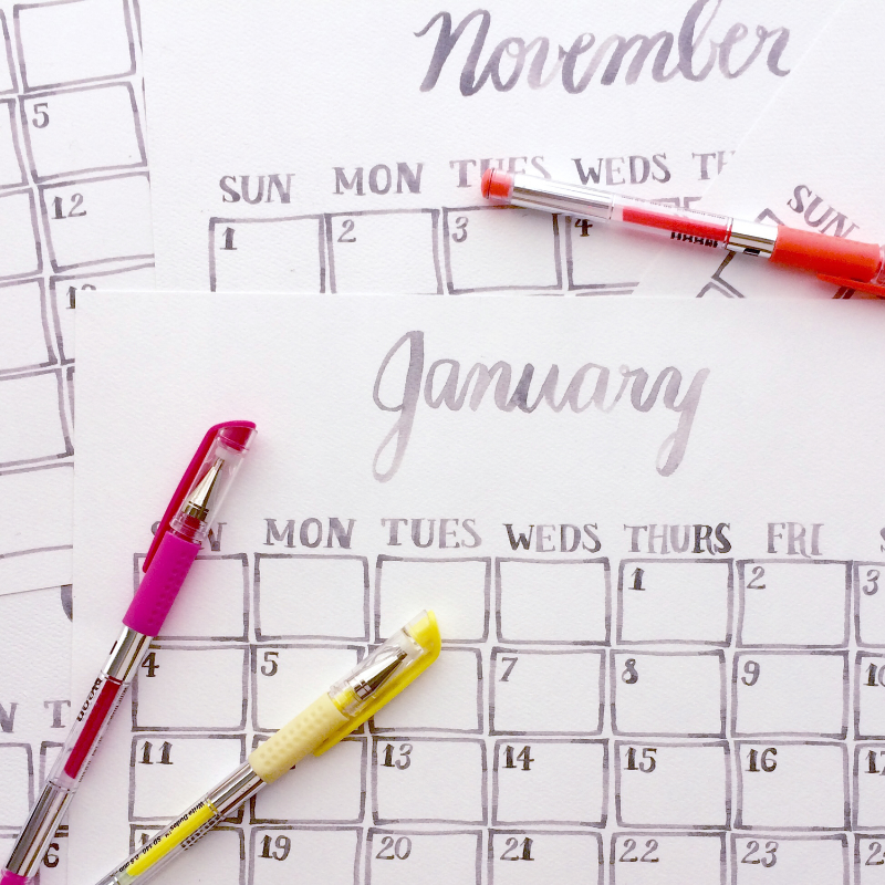 800x800 2015 Printable Watercolor Calendar Watercolor, Rose - Watercolor Calendar 2015