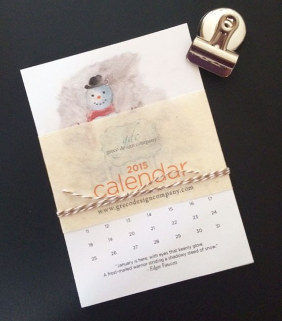 570x648 2015 Watercolor Art Calendar - Watercolor Calendar 2015