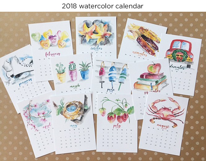 666x522 My 2018 Watercolor Calendars Are Here Amp A Giveaway - Watercolor Calendar
