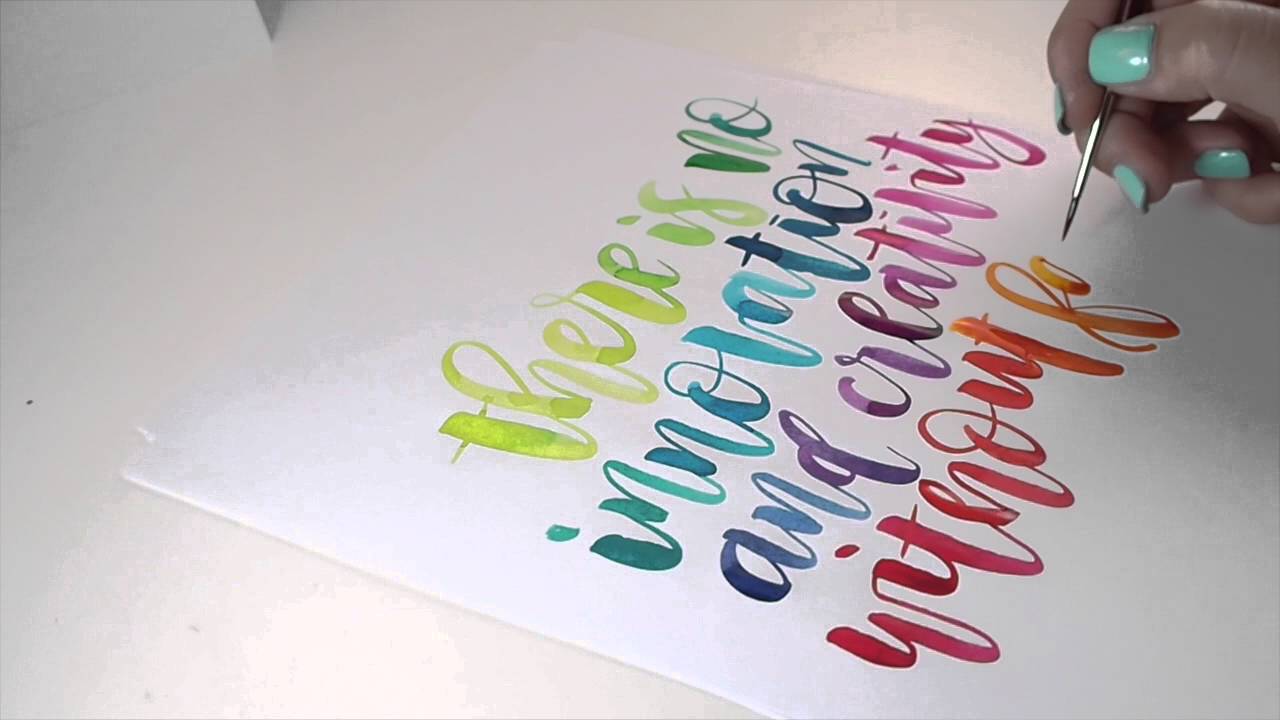 1280x720 Freestyle Watercolour Calligraphy - Watercolor Calligraphy
