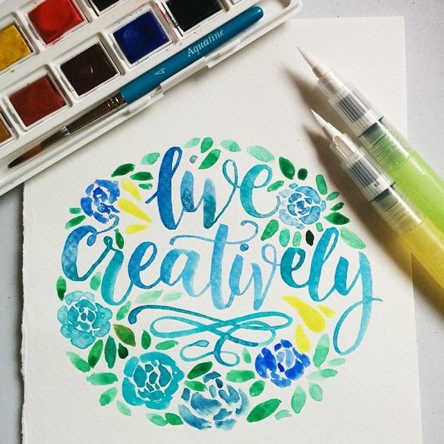640x640 Watercalligraphy With A Brush By Barbie Mathis One Columbia - Watercolor Calligraphy