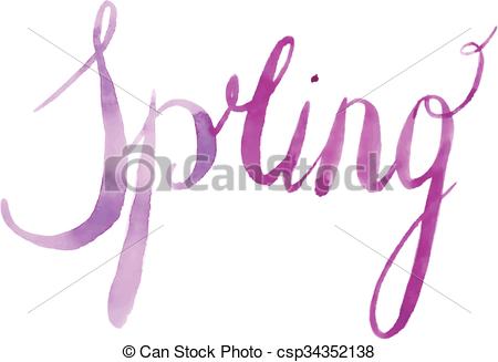 450x327 Hand Painted Watercolor Spring Calligraphy Script Isolated On - Watercolor Calligraphy Background