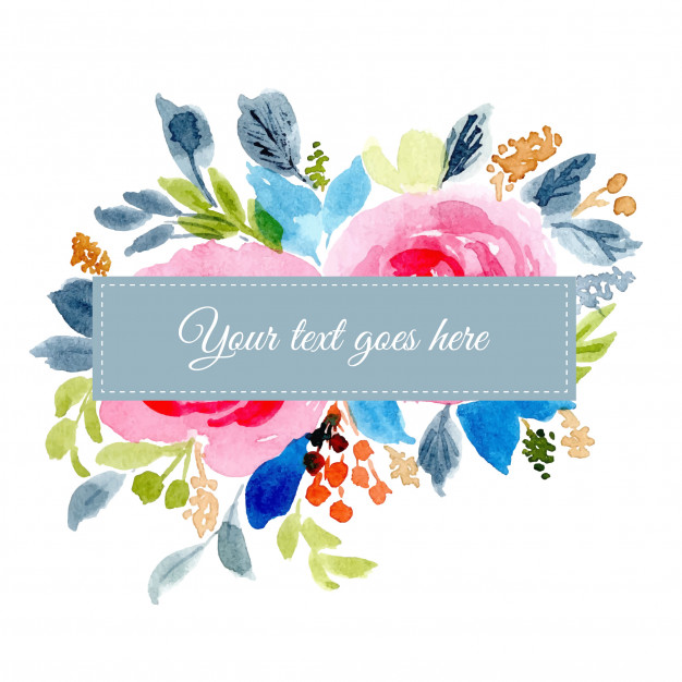 626x626 Pink Blue Floral Watercolor Background Vector Premium Download - Watercolor Calligraphy Background