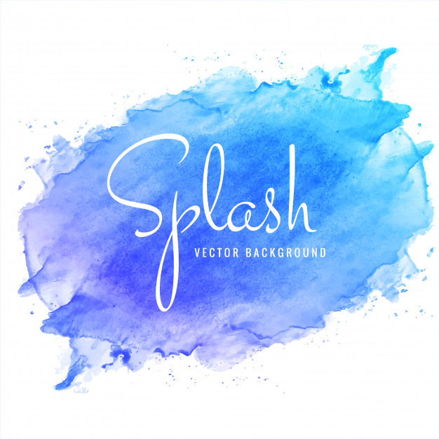 626x626 Watercolor Blue Blot Isolated On White Background Vector Free - Watercolor Calligraphy Background