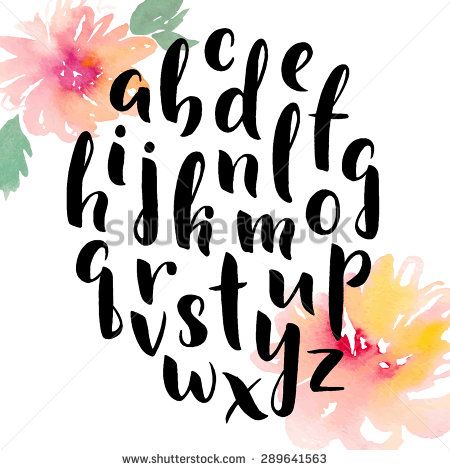 450x470 Hand Drawn Alphabet. Ink Hand Lettering. Modern Calligraphy. Hand - Watercolor Calligraphy Font