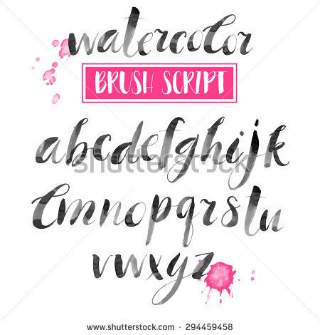 450x470 Handwritten Watercolor Calligraphic Font. Modern Brush Lettering - Watercolor Calligraphy Font