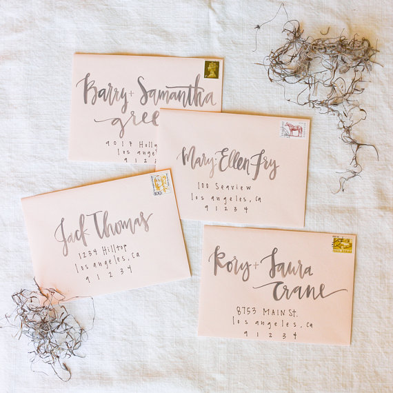 Watercolor Calligraphy Wedding Invitations at PaintingValley.com ...