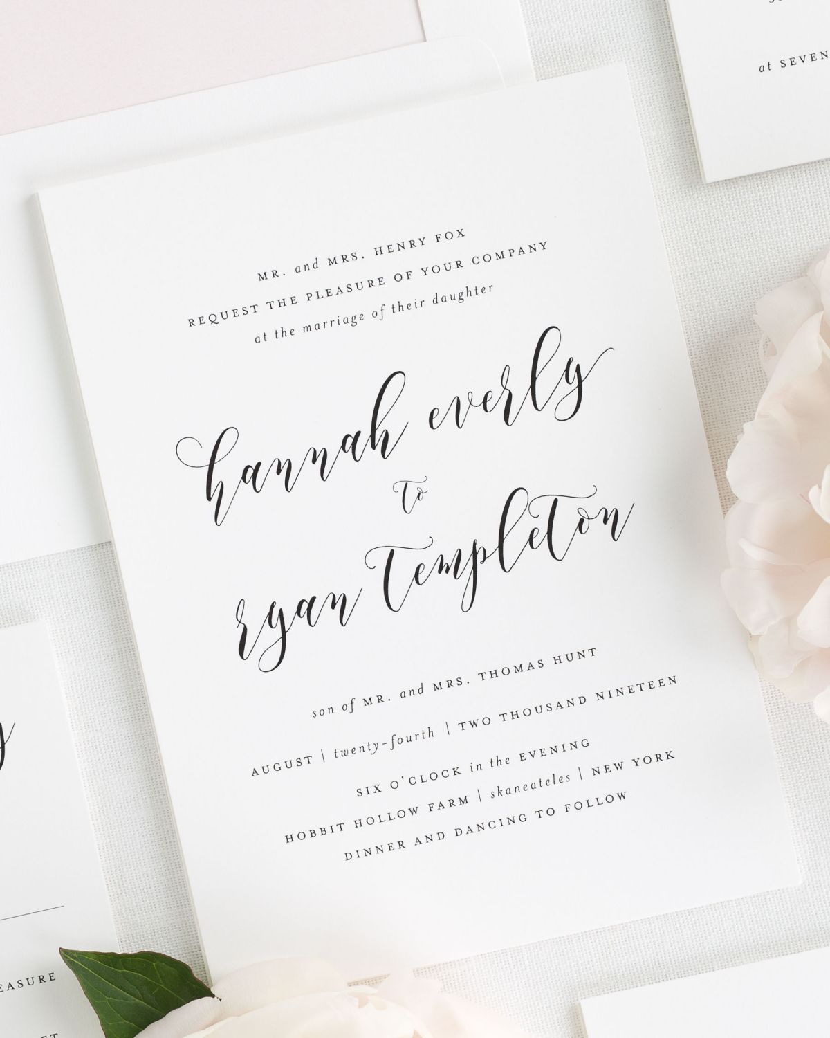 Watercolor Calligraphy Wedding Invitations at PaintingValley.com ...