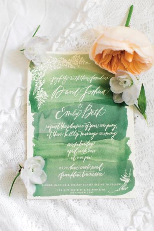 533x800 Watercolor Invitations Wedding - Watercolor Calligraphy Wedding Invitations