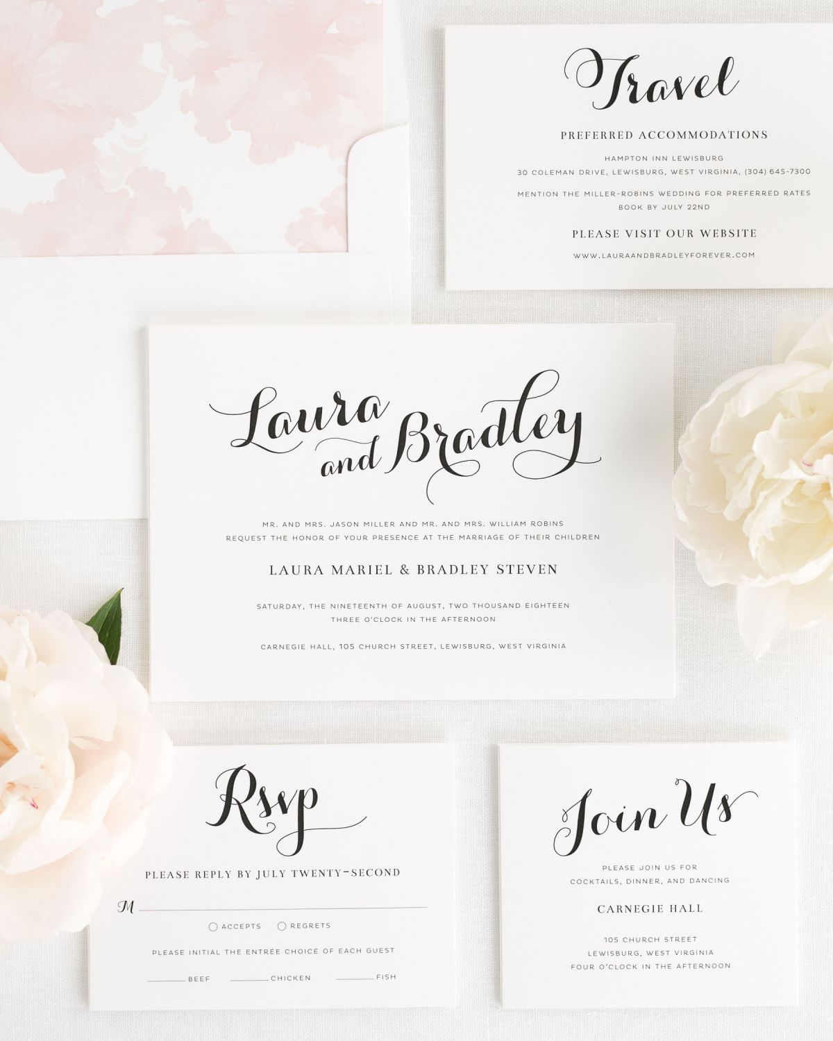 1200x1500 Blush Pink Calligraphy Wedding Invitations With A Floral - Watercolor Calligraphy Wedding Invitations