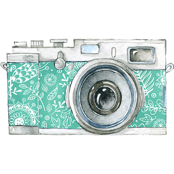 577x577 Trendy Watercolor Camera Temporary Tattoo - Watercolor Camera