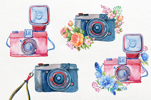 580x386 Vintage Camera Watercolor - Watercolor Camera