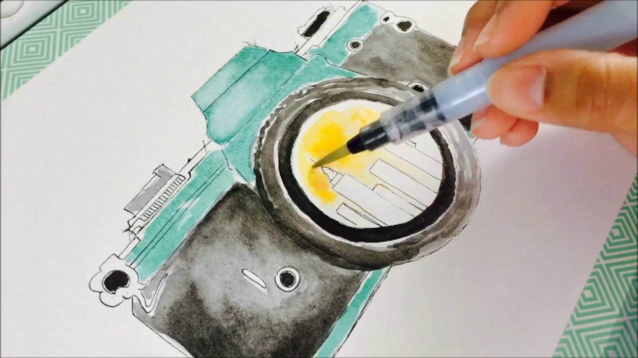 1280x720 Watercolor Camera Speed Painting Sakura Koi Watercolos Paint - Watercolor Camera