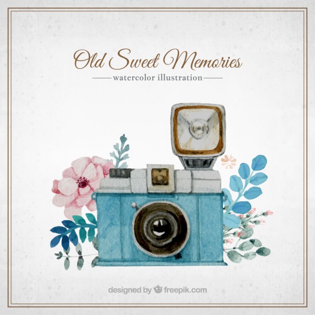 626x626 Watercolor Retro Camera Vector Free Download - Watercolor Camera