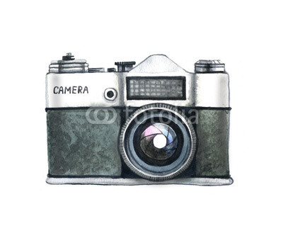 400x322 Watercolor Camera Isolated On White Background Buy Photos Ap - Watercolor Camera