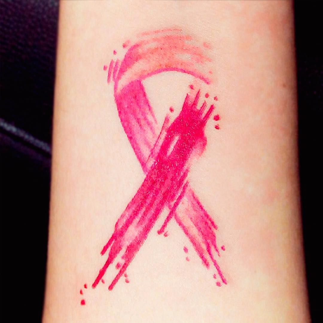 1080x1080 Cancer Ribbon Tattoos Designs, Ideas And Meaning Tattoos For You - Watercolor Cancer Ribbon