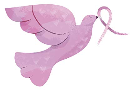 425x295 Pink Watercolor Breast Cancer Ribbon With Dove Vinyl - Watercolor Cancer Ribbon