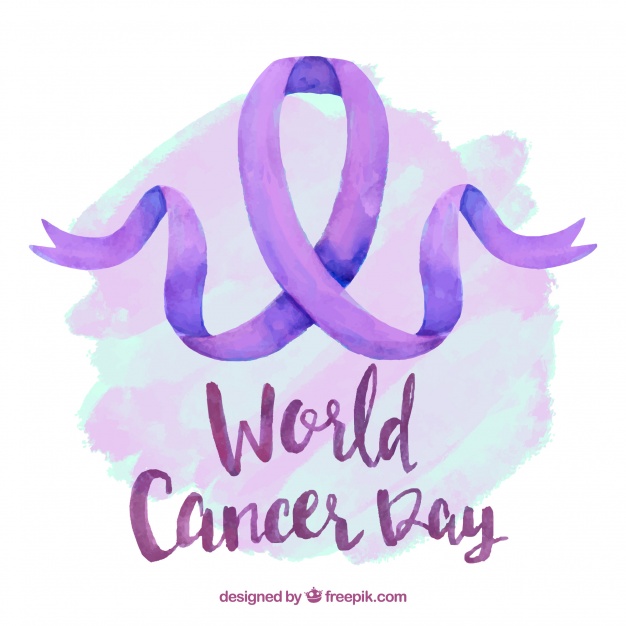 626x626 Watercolor Design For World Cancer Day With Purple Ribbon Vector - Watercolor Cancer Ribbon