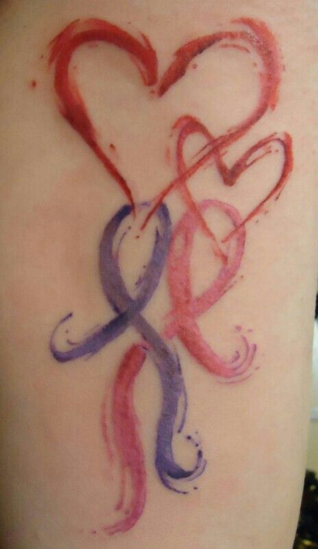 464x802 Watercolor Paintbrush Awareness Ribbon Tattoo. Inspiration. Maybe - Watercolor Cancer Ribbon