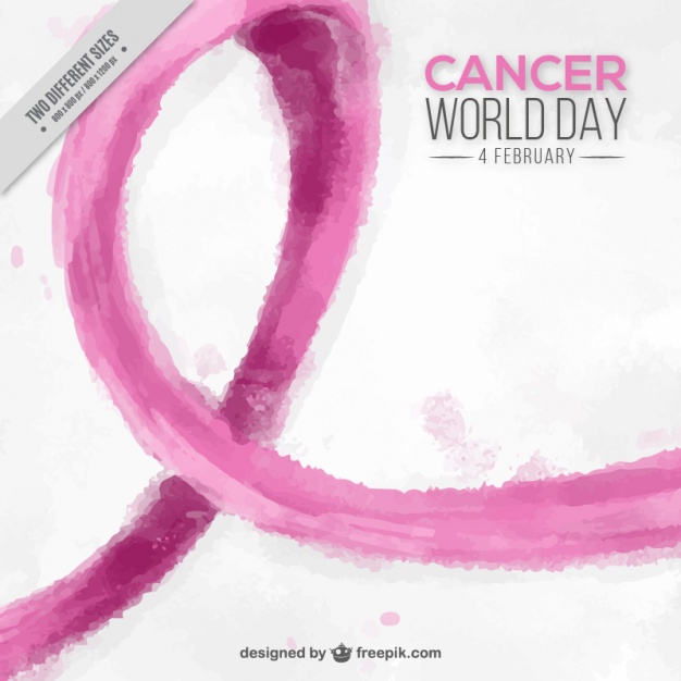 626x626 World Cancer Day Background With Pink Ribbon In Watercolor Style - Watercolor Cancer Ribbon