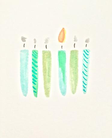 373x456 Diy Watercolor Birthday Candle Cards - Watercolor Candle