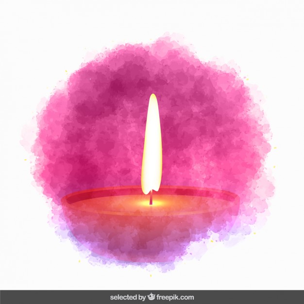 626x626 Diwali Candle In Watercolor Style Vector Free Download - Watercolor Candle
