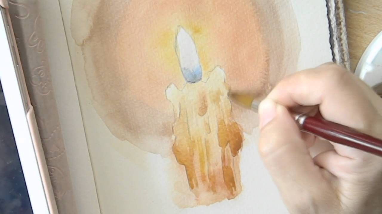 1280x720 How To Paint A Candle With Watercolors - Watercolor Candle