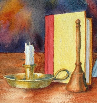 378x400 Sketch, Draw, Paint! Bell, Book Amp Candle, Watercolor - Watercolor Candle