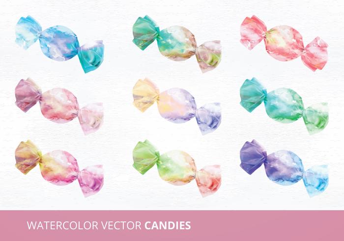 700x490 Watercolor Candies Vector Illustration - Watercolor Candy