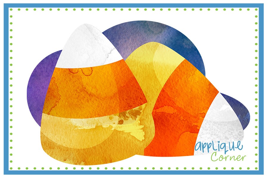 900x600 Applique Corner Candy Corn - Watercolor Candy