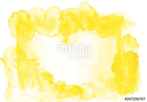500x347 Yellow Watercolor Frame On A White Canvas Of A Paper Texture - Watercolor Canvas Texture