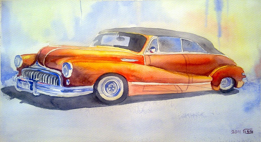 841x457 An Old Car For My Cousin Watercolor Painting Zeinab1361art - Watercolor Car