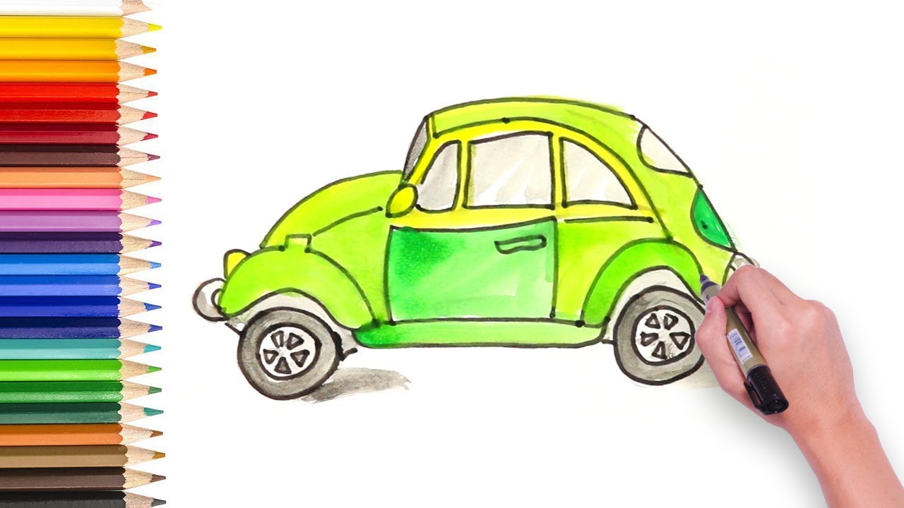 1280x720 How To Draw Car And Color With Watercolor - Watercolor Car