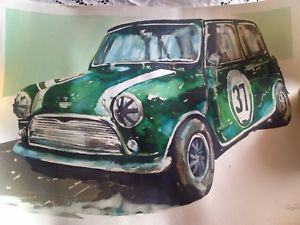 300x225 Original Watercolor Painting Aquarelle Handpainted 70cmx50cm - Watercolor Car Painting