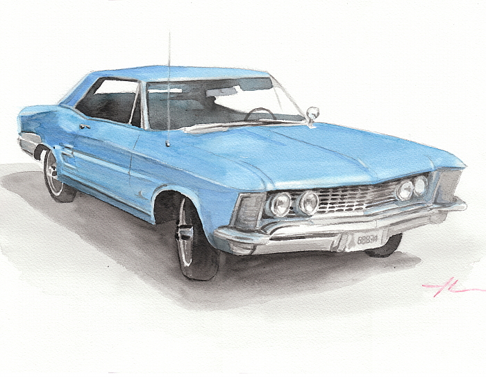 700x544 Classic Car Watercolor By Mike Theuer Daler Rowney - Watercolor Car Painting