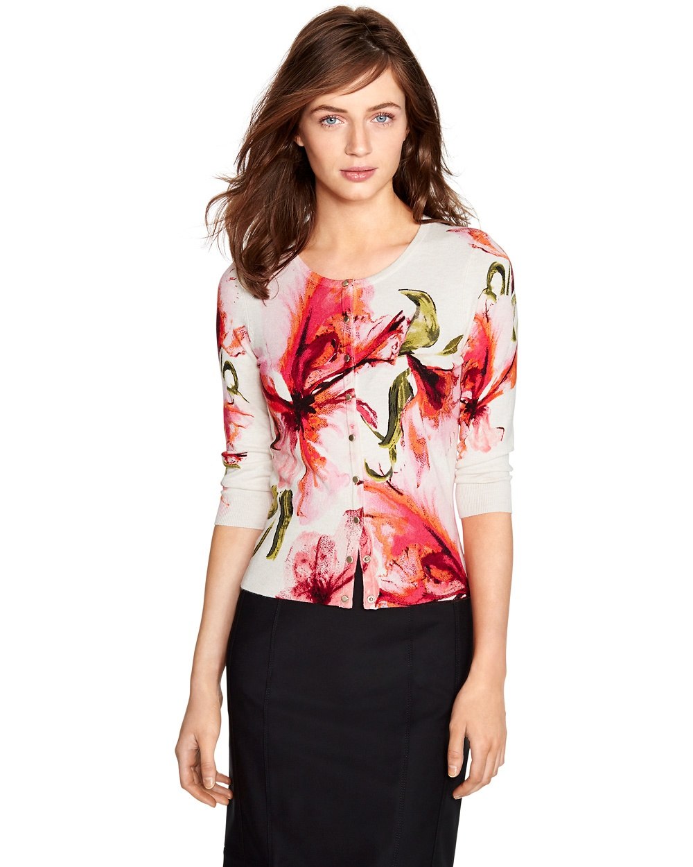 1000x1250 34 Sleeve Watercolor Cardigan - Watercolor Cardigan