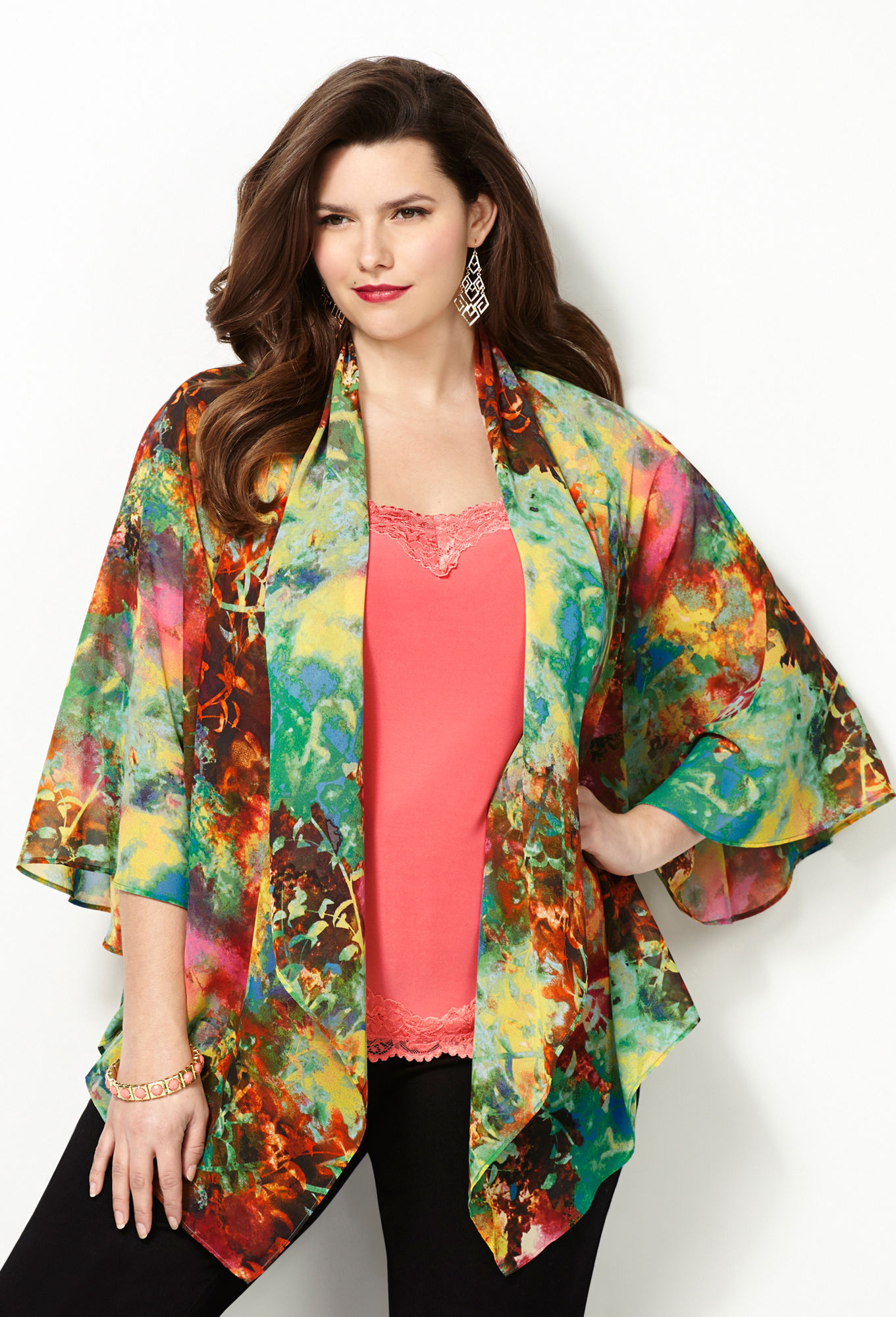 1361x2000 Sheer Watercolor Cardigan Plus Size Cardigan Avenue - Watercolor Cardigan