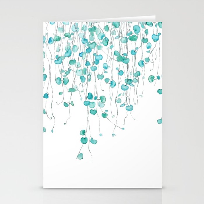 700x700 String Of Hearts Watercolor Stationery Cards By Colorandcolor - Watercolor Cards