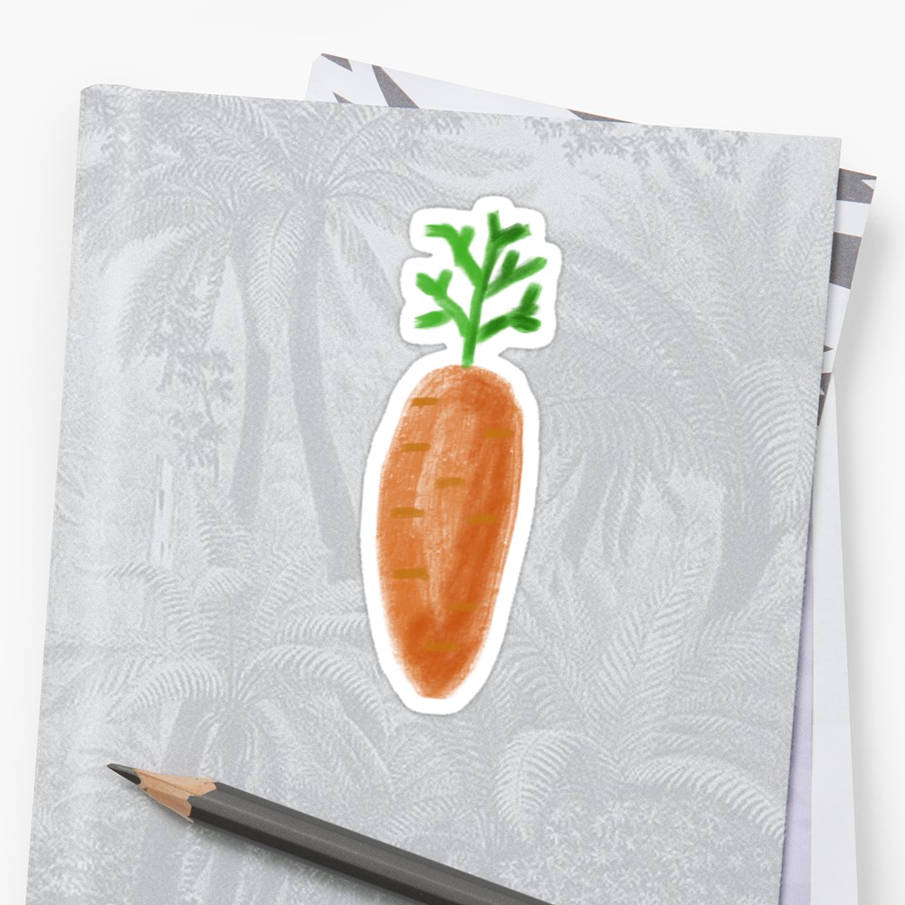 1000x1000 Watercolor Carrot Stickers By Vadimfromm Redbubble - Watercolor Carrot