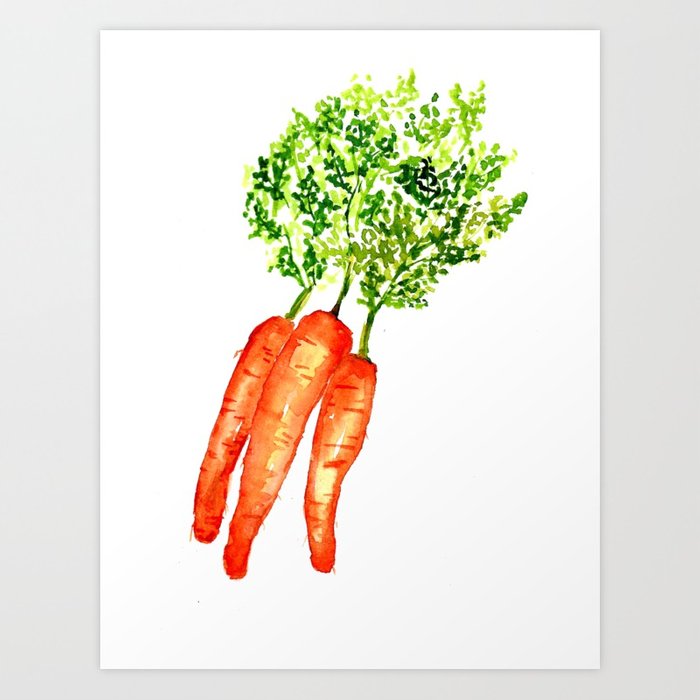700x700 Watercolor Carrots Art Print By Watercolorshma Society6 - Watercolor Carrot