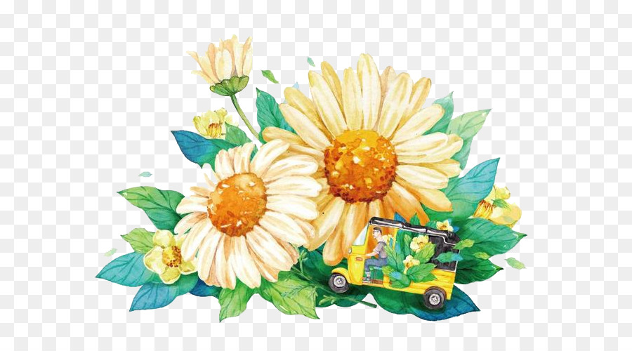 900x500 Download Chrysanthemum Watercolor Painting Cartoon Illustra - Watercolor Cartoon