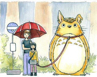 340x270 8 X 10 Watercolor Etsy - Watercolor Cartoon