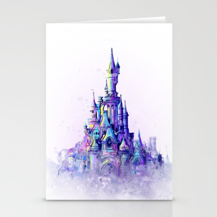 700x700 Disneyland Paris Watercolour Castle Stationery Cards By Tachapope - Watercolor Castle