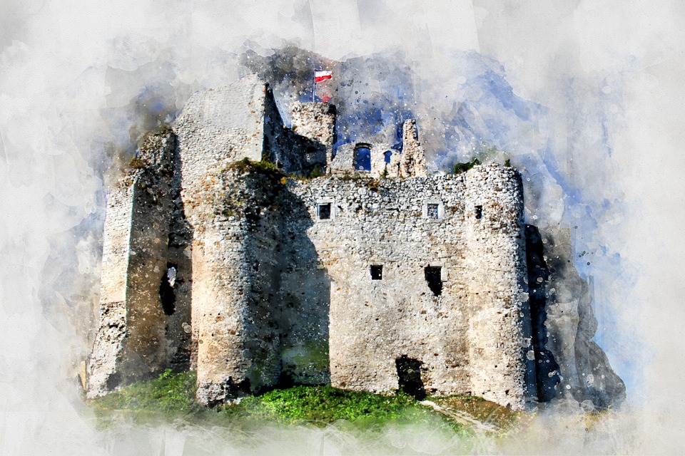 960x640 Free Photo Landscape Building Watercolor Castle Polska Old - Watercolor Castle