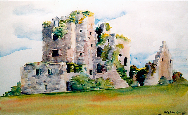 600x366 Landscape Painting Of Castle Kennedy In Scotland, By Patricia Kennedy - Watercolor Castle