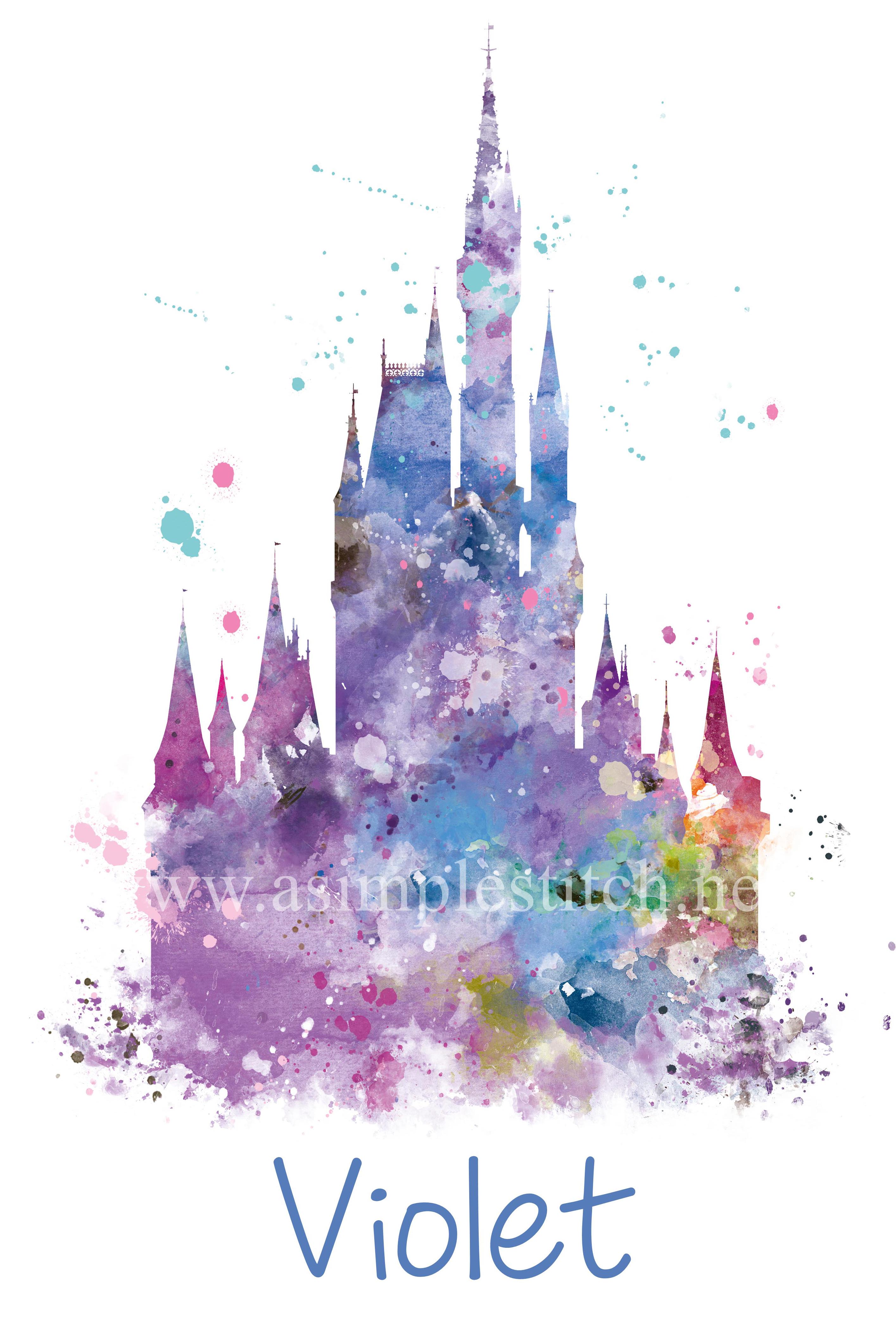 2830x4208 Watercolor Castle Asimplestitch - Watercolor Castle