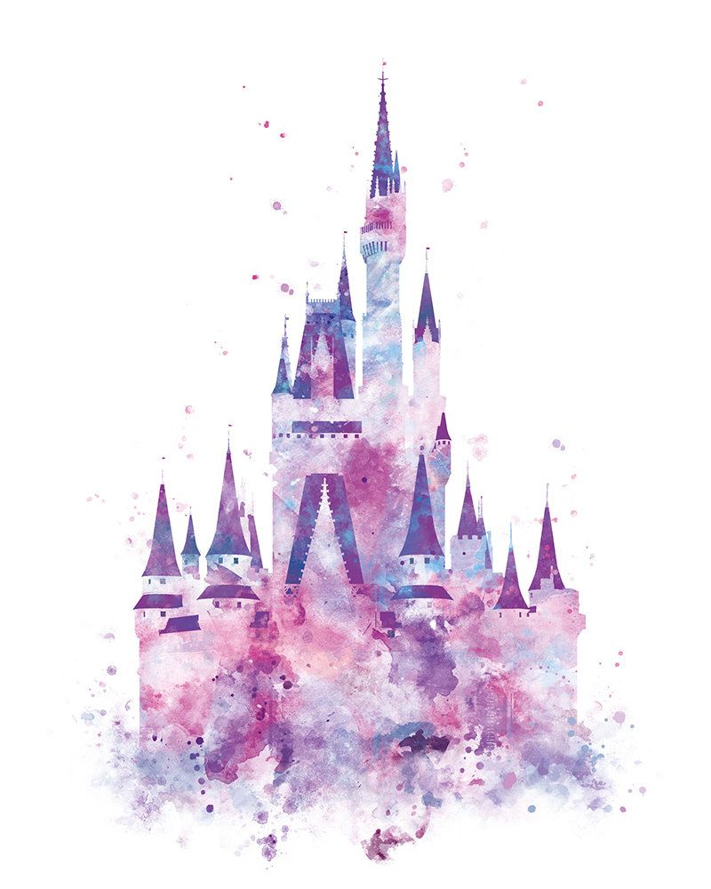 800x1000 Cinderella Castle Art Watercolor Print, Princess Castle, Disney - Watercolor Castle