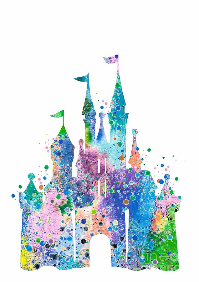 636x900 Disney Castle 2 Watercolor Print Digital Art By Svetla Tancheva - Watercolor Castle
